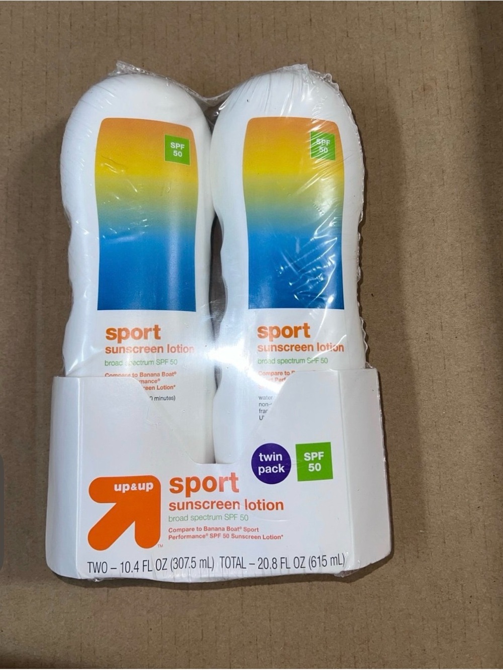 Up&up twin pack sport sunscreen lotion SPF 50